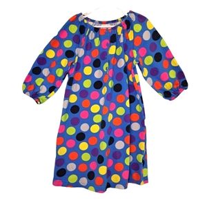 Hanna Andersson Multicolored Polka Dot 3/4 Sleeve Dress Size 8